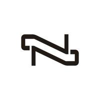 letter n symbool eenvoudige geometrische lijn logo vector