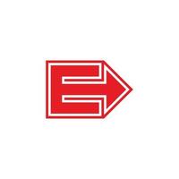 letter e geometrische pijl logo vector