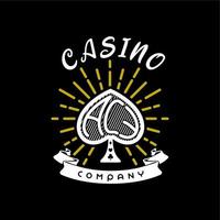 casino, gokkaarten, goklogo-ontwerp. aas schoppen poker kaart logo eenvoudig vector ontwerp