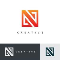 n logo-ontwerp en sjabloon. creatieve n pictogram initialen gebaseerde letters in vector. vector