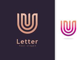 u logo-ontwerp en sjabloon. creatieve u pictogram initialen gebaseerde letters in vector. vector