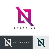 n logo-ontwerp en sjabloon. creatieve n pictogram initialen gebaseerde letters in vector. vector