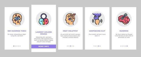 filosofie wetenschap onboarding pictogrammen instellen vector