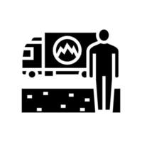 gras gazon levering glyph pictogram vectorillustratie vector