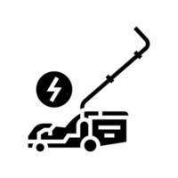 elektrische grasmaaier glyph pictogram vectorillustratie vector