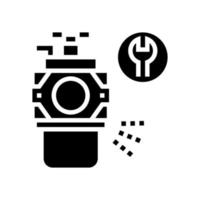 reparatie motor van grasmaaier glyph pictogram vectorillustratie vector