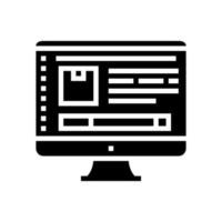 vak internet winkel glyph pictogram vectorillustratie vector