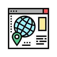 website kaart locatie kleur pictogram vectorillustratie vector