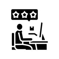 klant beoordeling glyph pictogram vectorillustratie vector