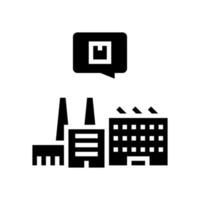 productie fabriek glyph pictogram vectorillustratie vector