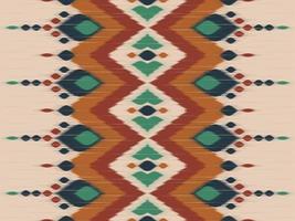 abstracte kleurrijke ikat-kunst. etnische naadloze patroon in tribal. gestreepte Mexicaanse stijl. ontwerp voor achtergrond, illustratie, verpakking, kleding, batik, stof, borduurwerk. vector