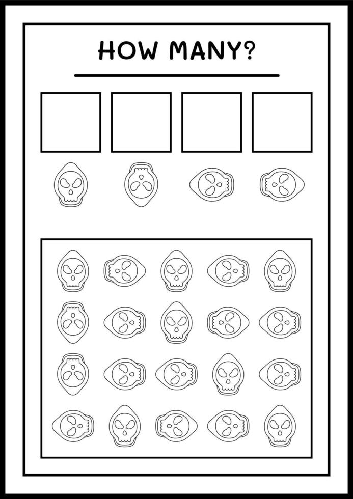 Wie viele Gespenster, Spiel für Kinder. Vektorillustration, druckbares Arbeitsblatt vektor