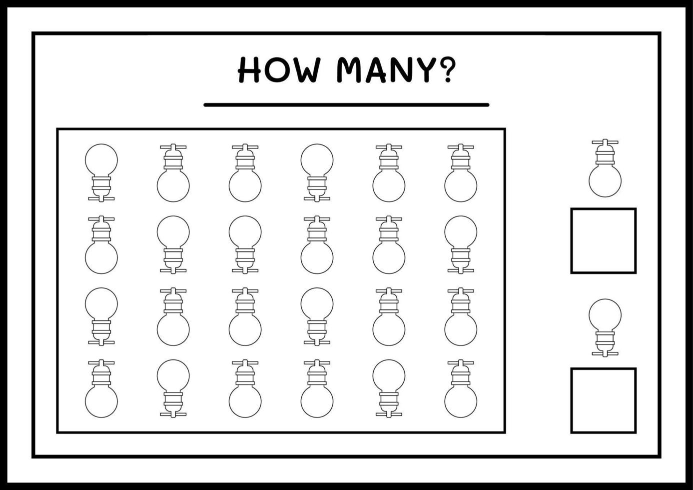 wie viele weihnachtslicht, spiel für kinder. Vektorillustration, druckbares Arbeitsblatt vektor