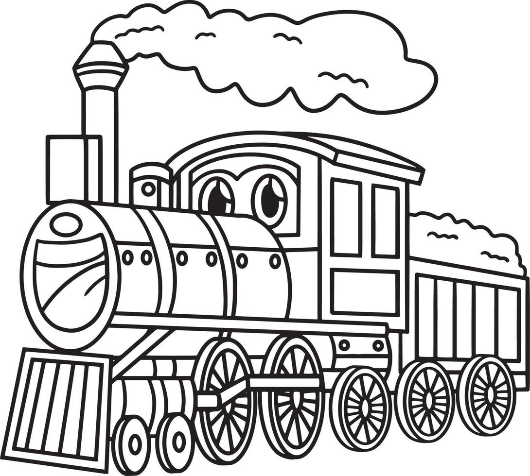 Dampflokomotive mit Gesichtsfahrzeugfarbe vektor