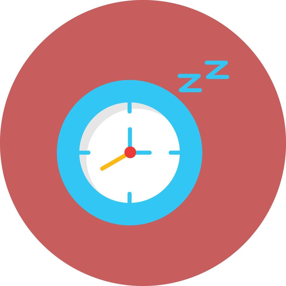 sömntid platt cirkel flerfärgad vektor