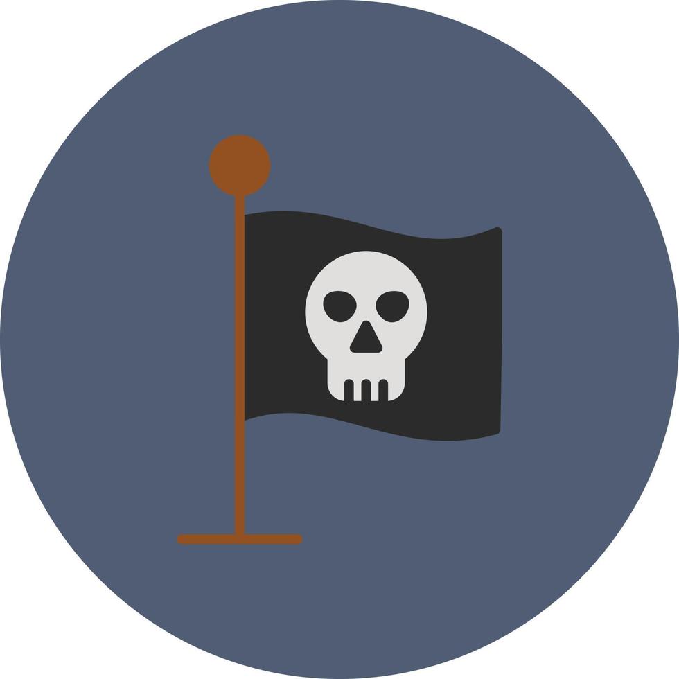 flacher kreis der piratenflagge mehrfarbig vektor