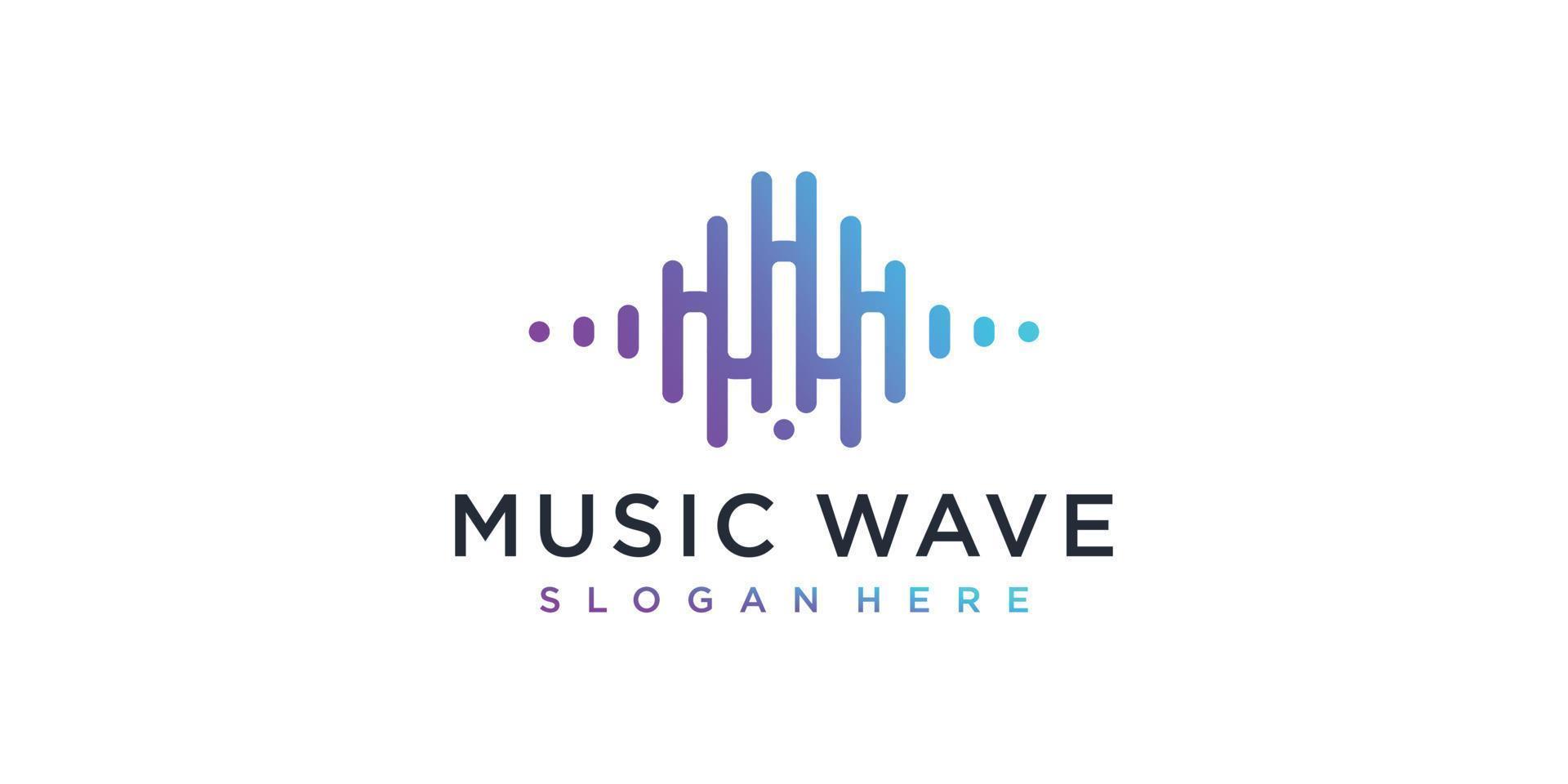 musik logotyp koncept med modern stil premium vektor