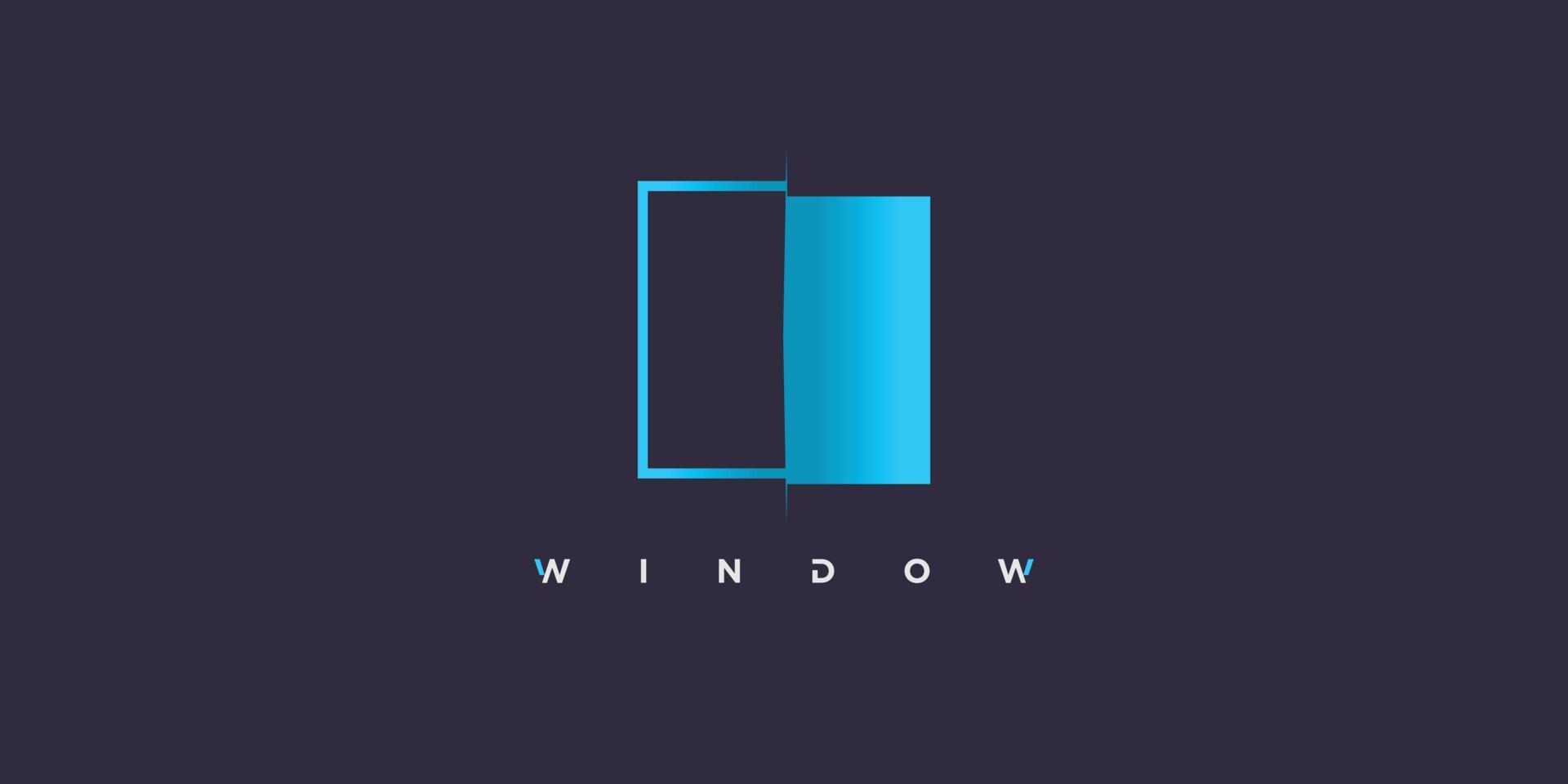 fönster logotyp design vektor med kreativa element koncept premium vektor