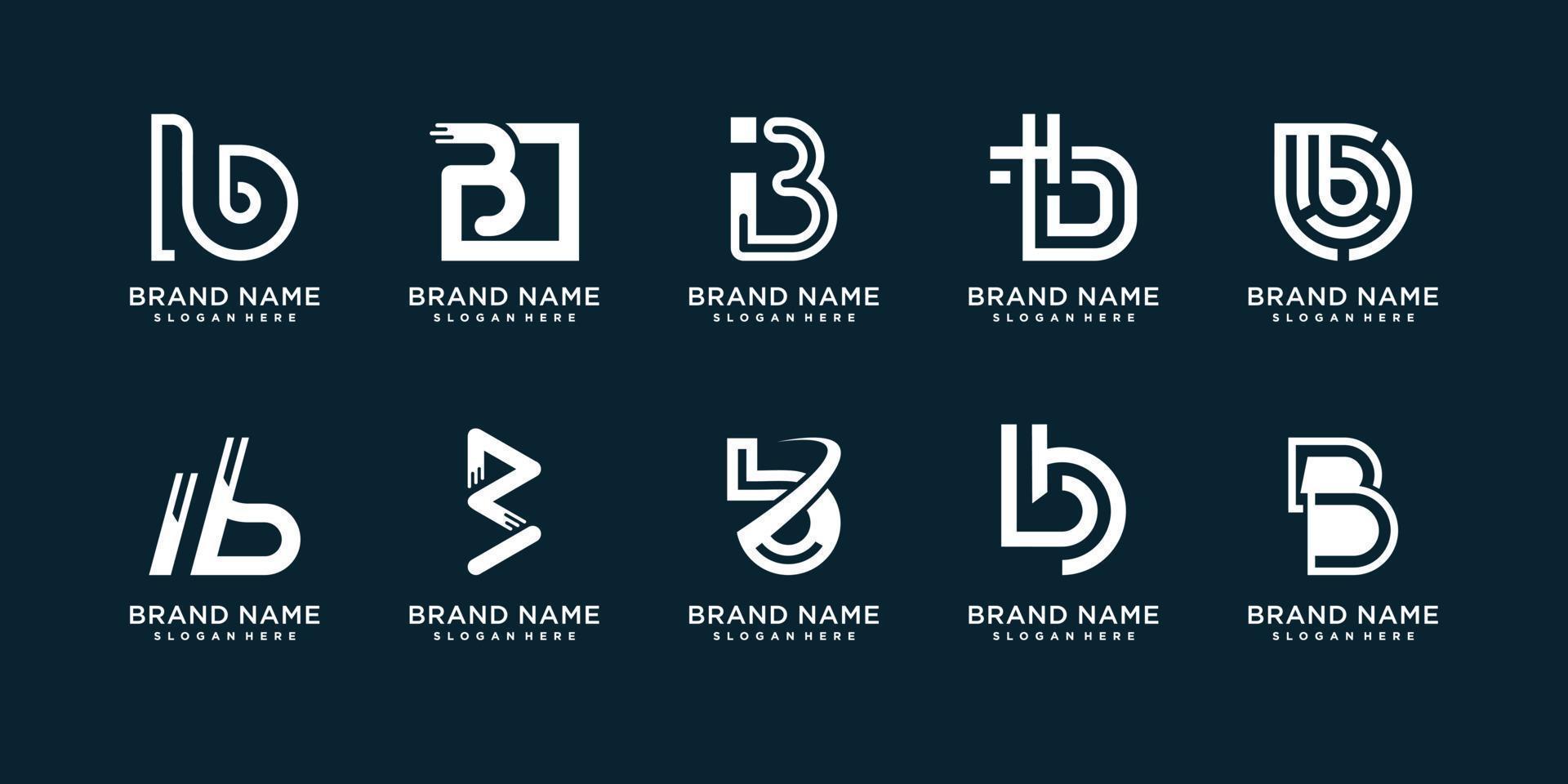 bokstaven b logotyp med kreativa element koncept för initial eller business premium vektor