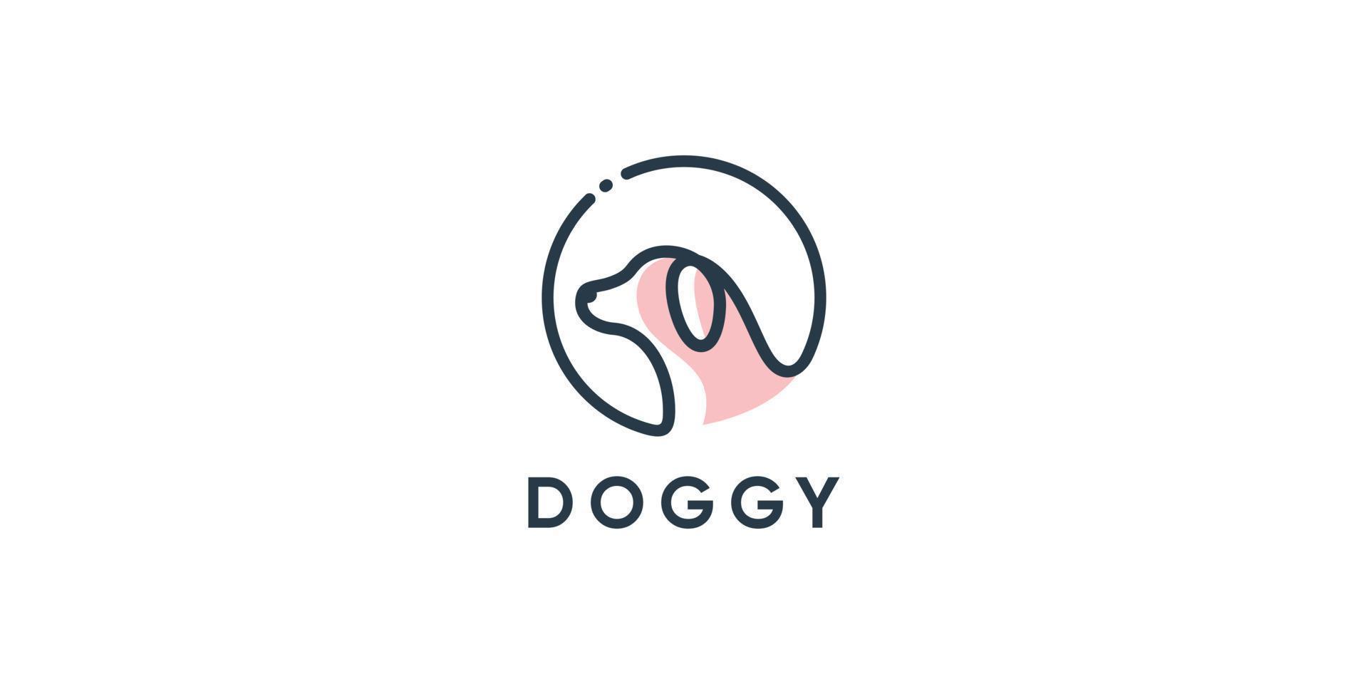 hund logotyp design med modern abstrakt koncept premium vektor