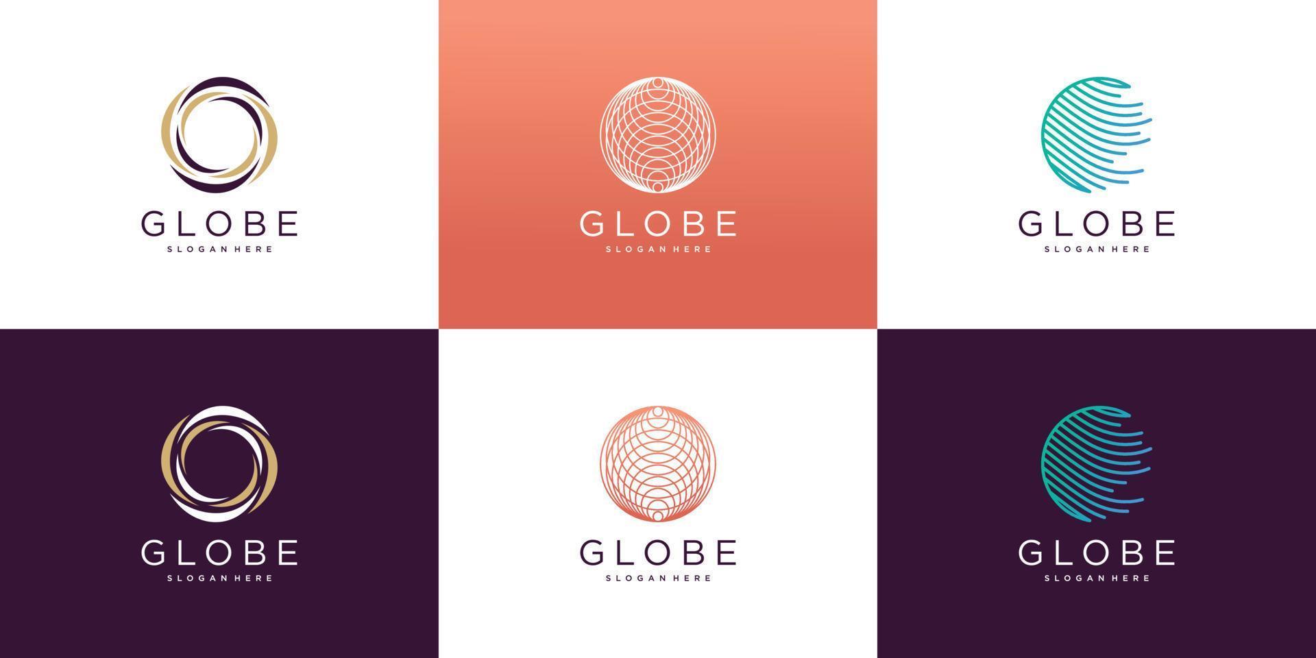 globales Logo-Design mit kreativem, einzigartigem Konzept-Premium-Vektor vektor