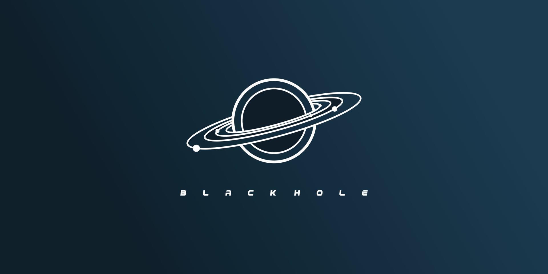 blackhole logotyp design med unik och enkel stil premium vektor