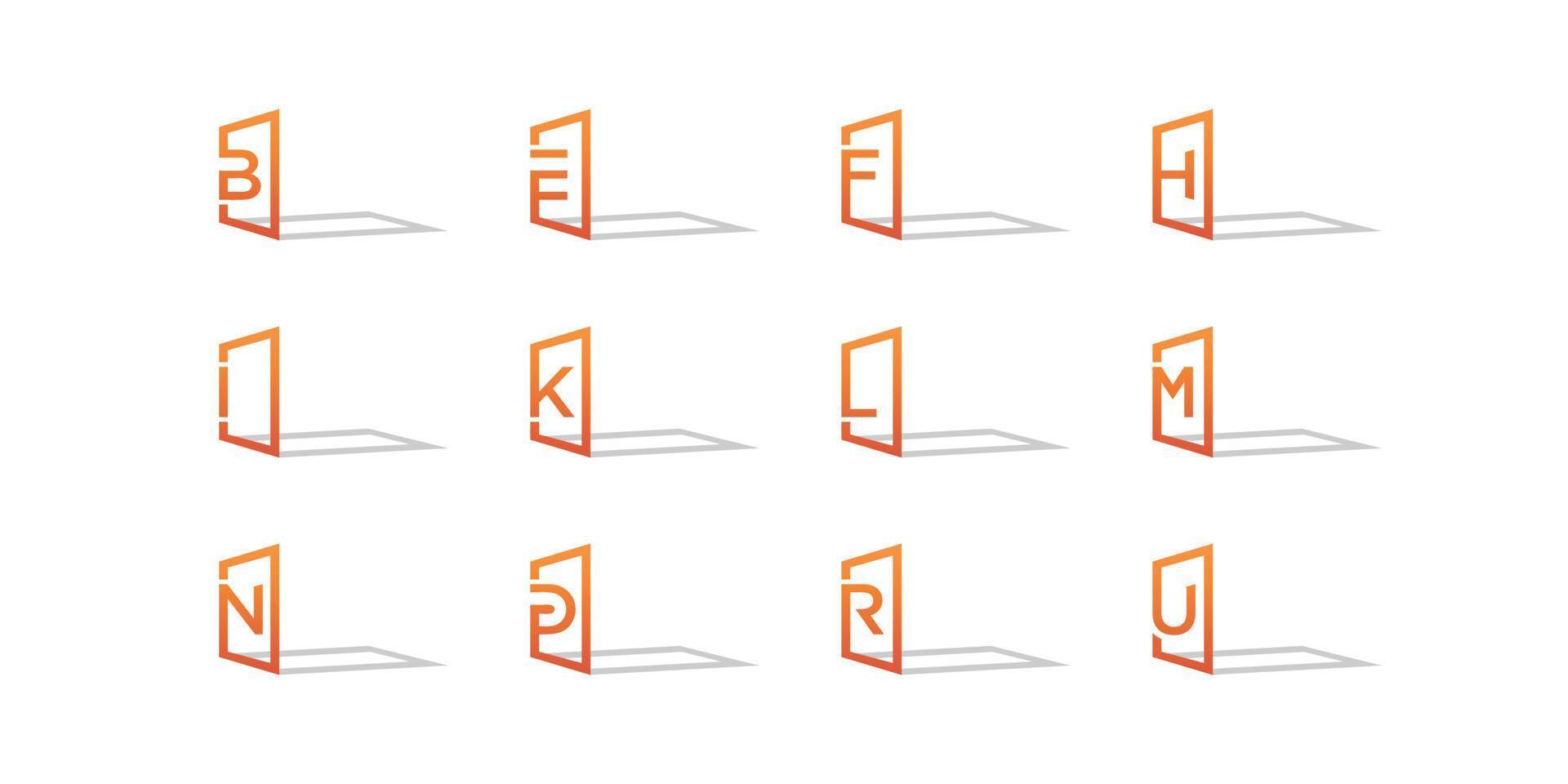 Fenster-Logo-Design mit Premium-Vektor des Buchstabenkonzepts vektor