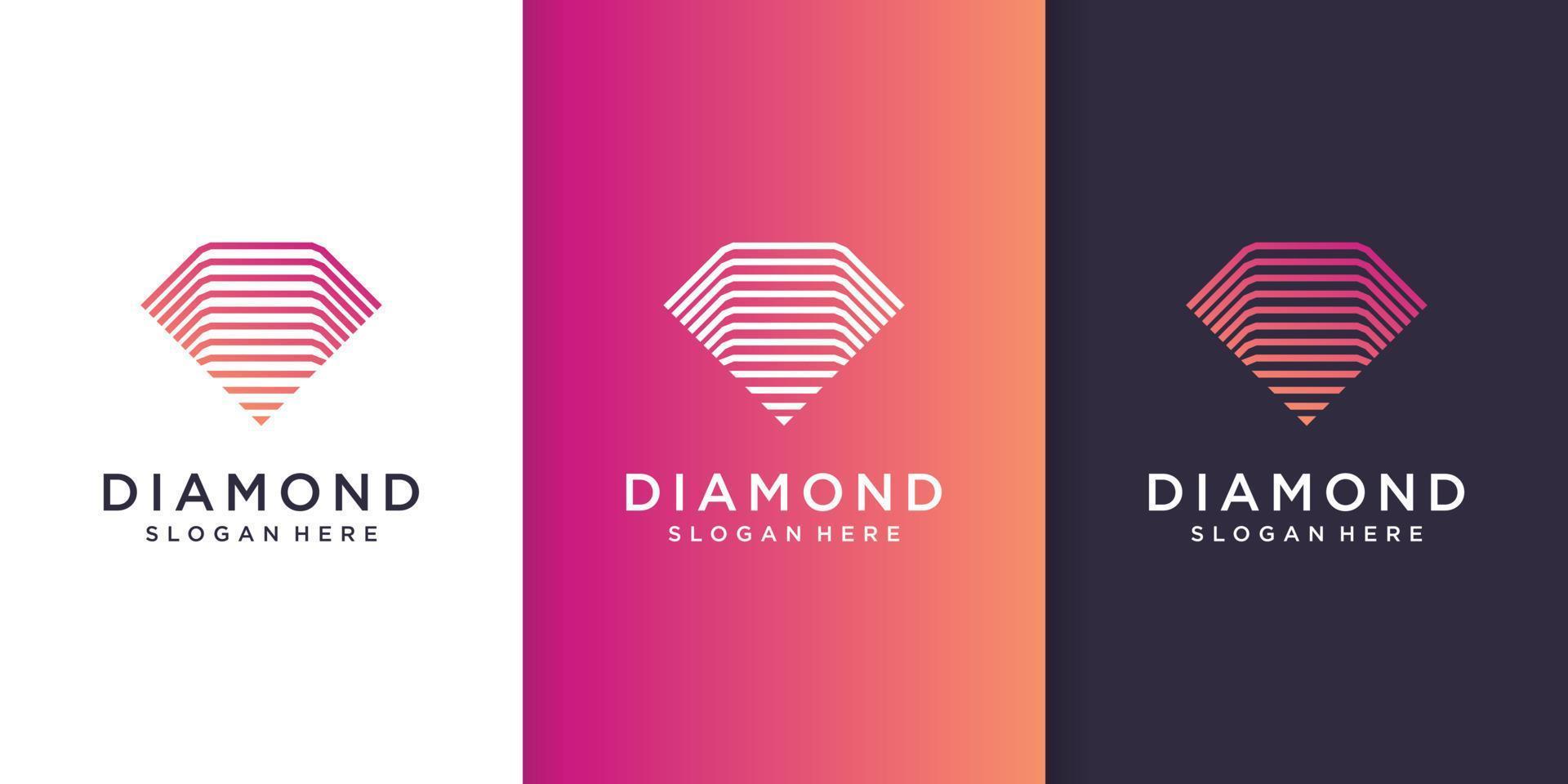 Diamant-Logo-Design mit kreativem Linienkonzept Premium-Vektor vektor