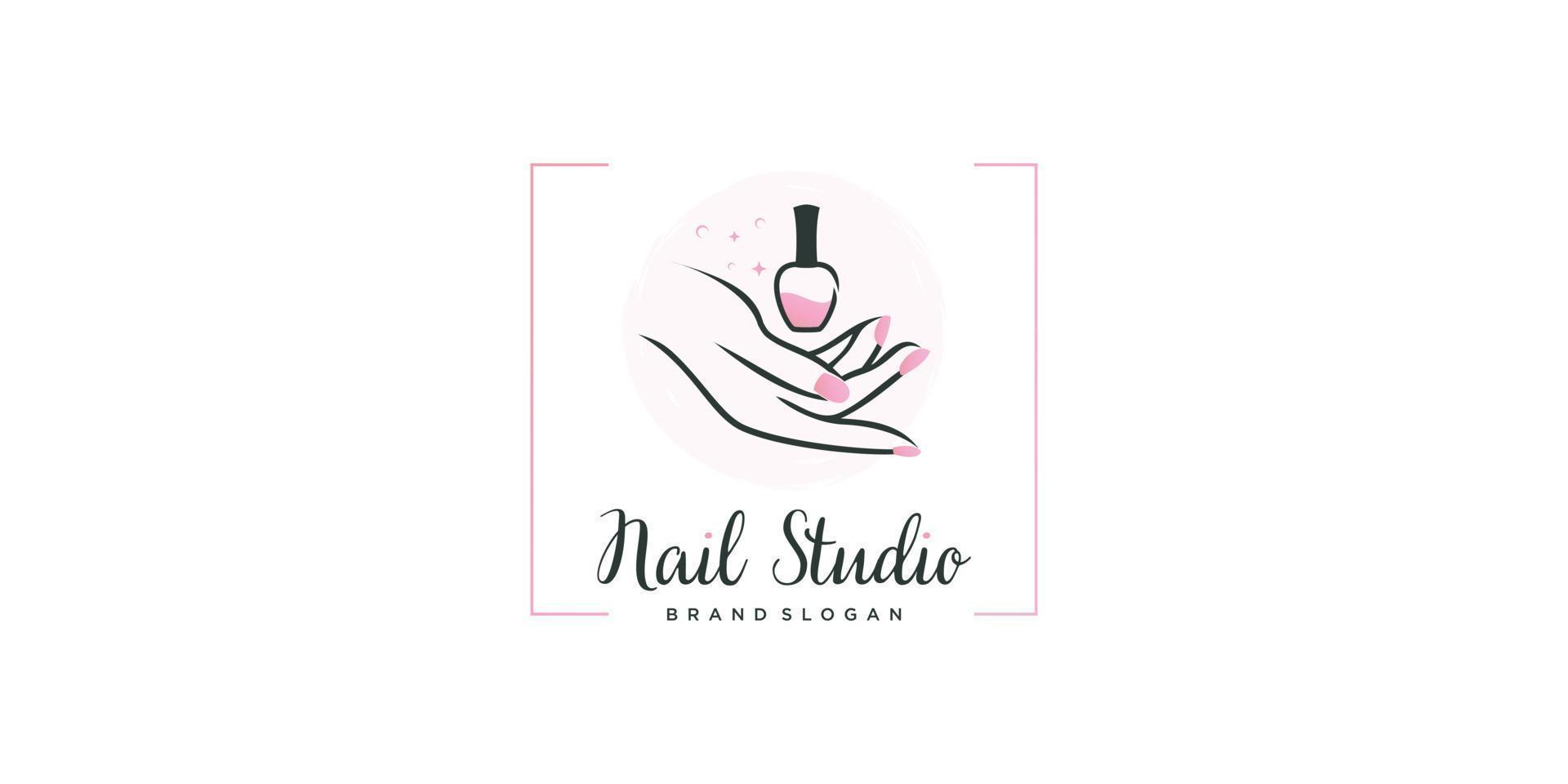 nagellack logo design med kreativ unik stil premium vektor