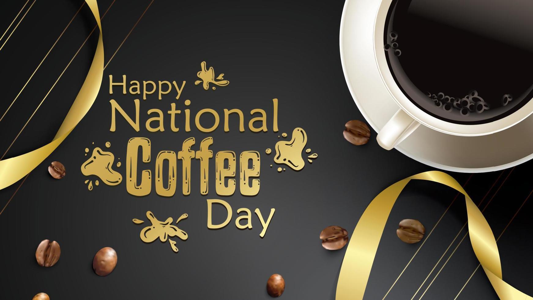 internationaler oder nationaler Kaffeetag vektor