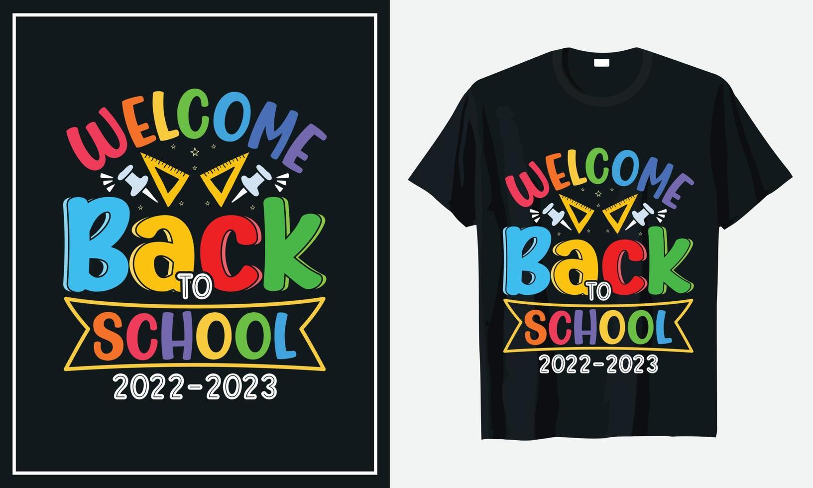välkommen tillbaka till skolan 2022-2023 t-shirt vektor