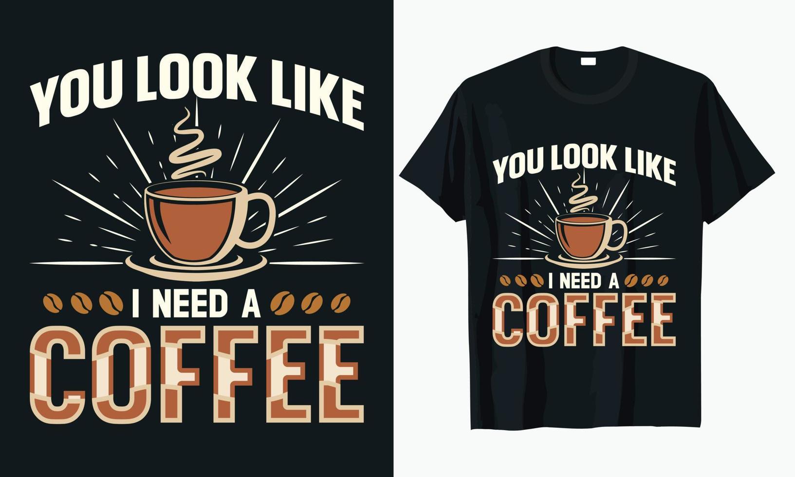 Kaffee-Typografie-T-Shirt-Designvektor vektor