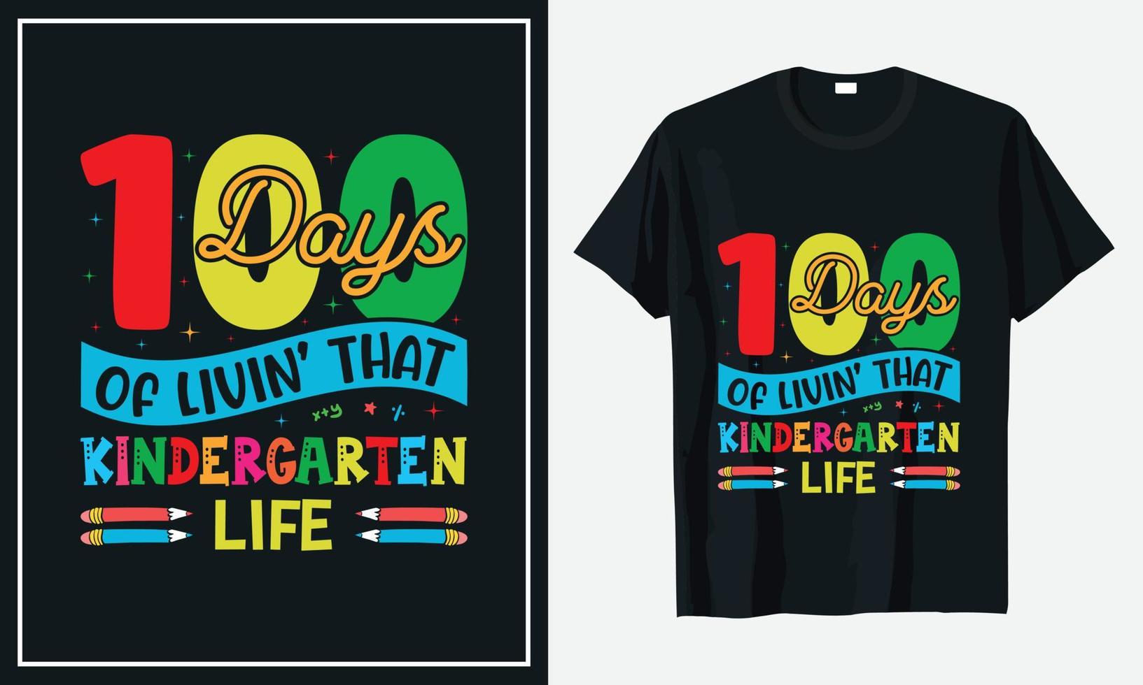 100 Tage Schult-shirt-Designvektor vektor