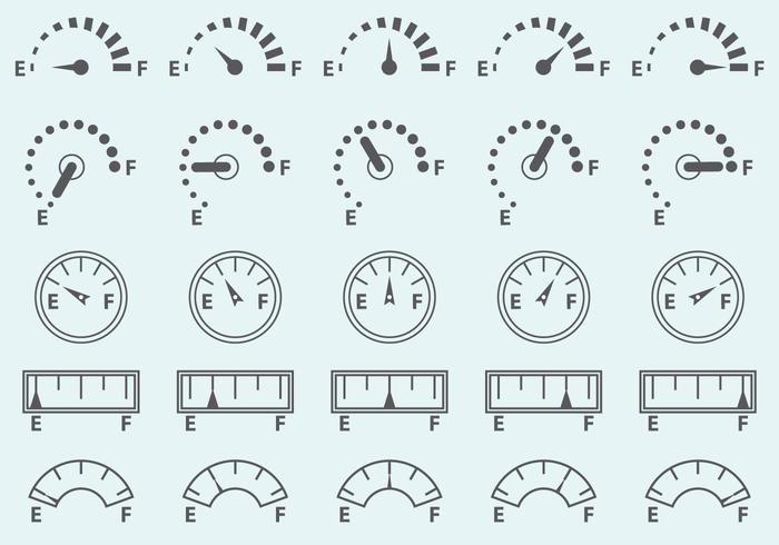 Bränslemätare Vector Ikoner