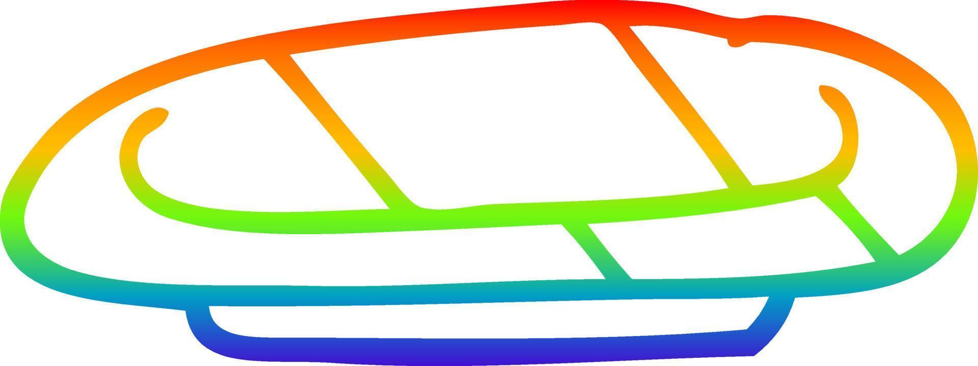 Regenbogen-Gradientenlinie Zeichnung Cartoon-Platte vektor