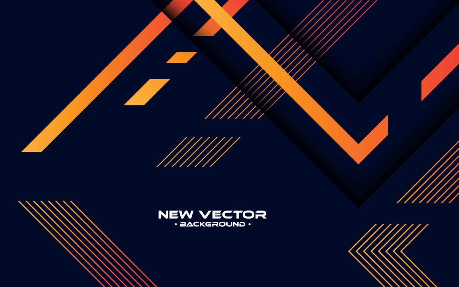 minimal geometrisk bakgrund. dynamisk mörkblå formkomposition med orange linjer. abstrakt bakgrund modern hipster futuristisk grafik. vektor