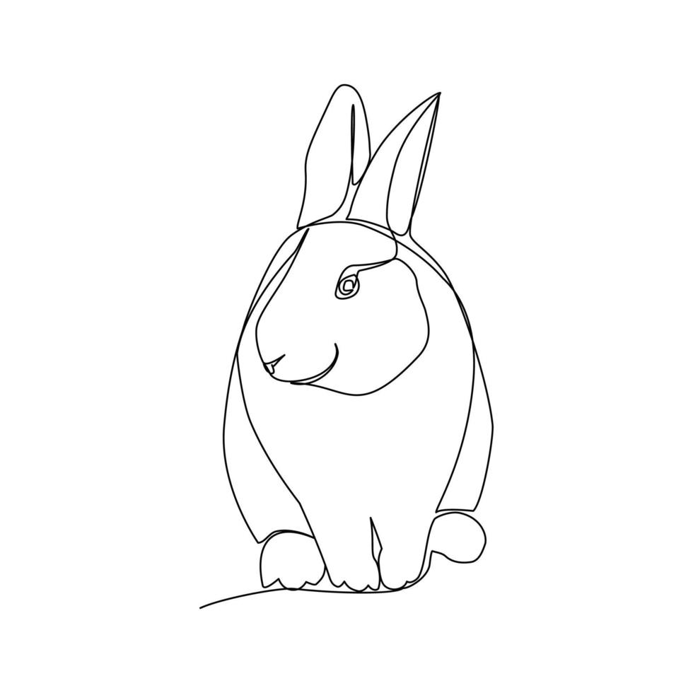 kanin vektor illustration ritade i linjekonst stil