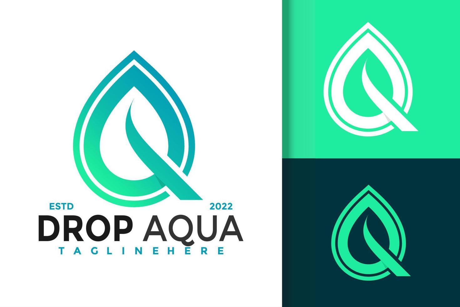 buchstabe q drop aqua logo design, markenidentitätslogos vektor, modernes logo, logo entwirft vektorillustrationsvorlage vektor