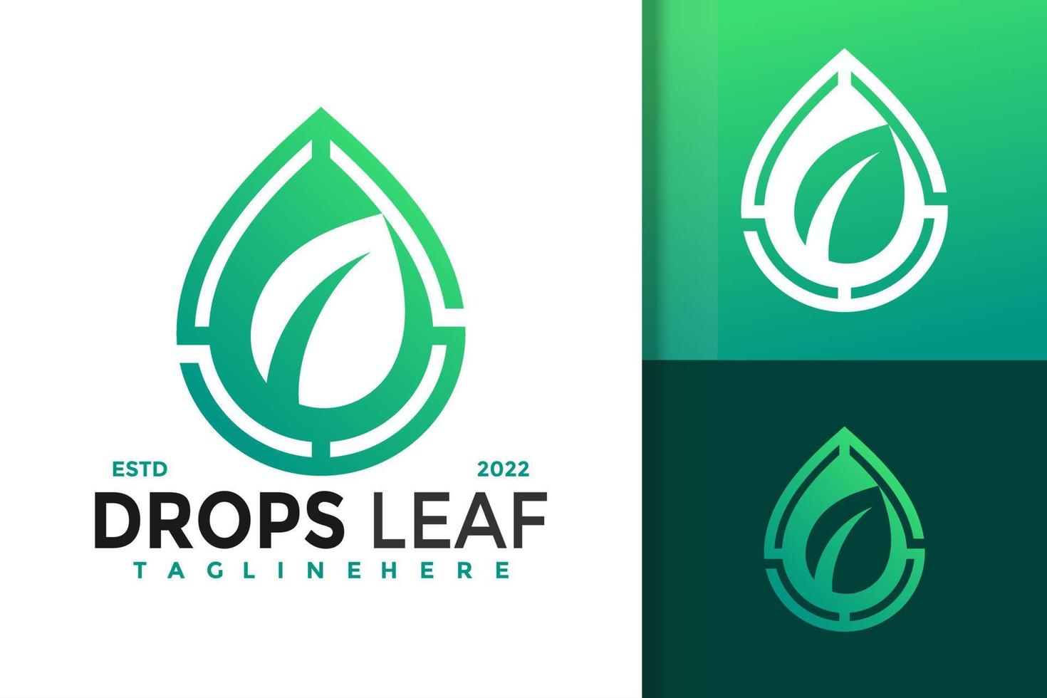 natur drop leaf logotyp design, varumärkesidentitet logotyper vektor, modern logotyp, logo design vektor illustration mall