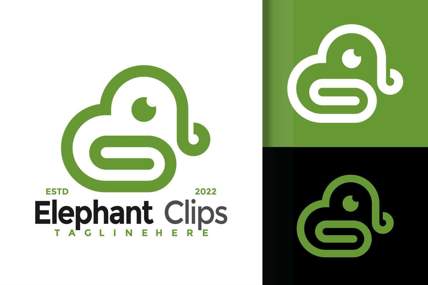 Elefant-Clips Logo-Design Markenidentität Logos Vektor Modernes Logo Logo-Designs Vektor-Illustrationsvorlage