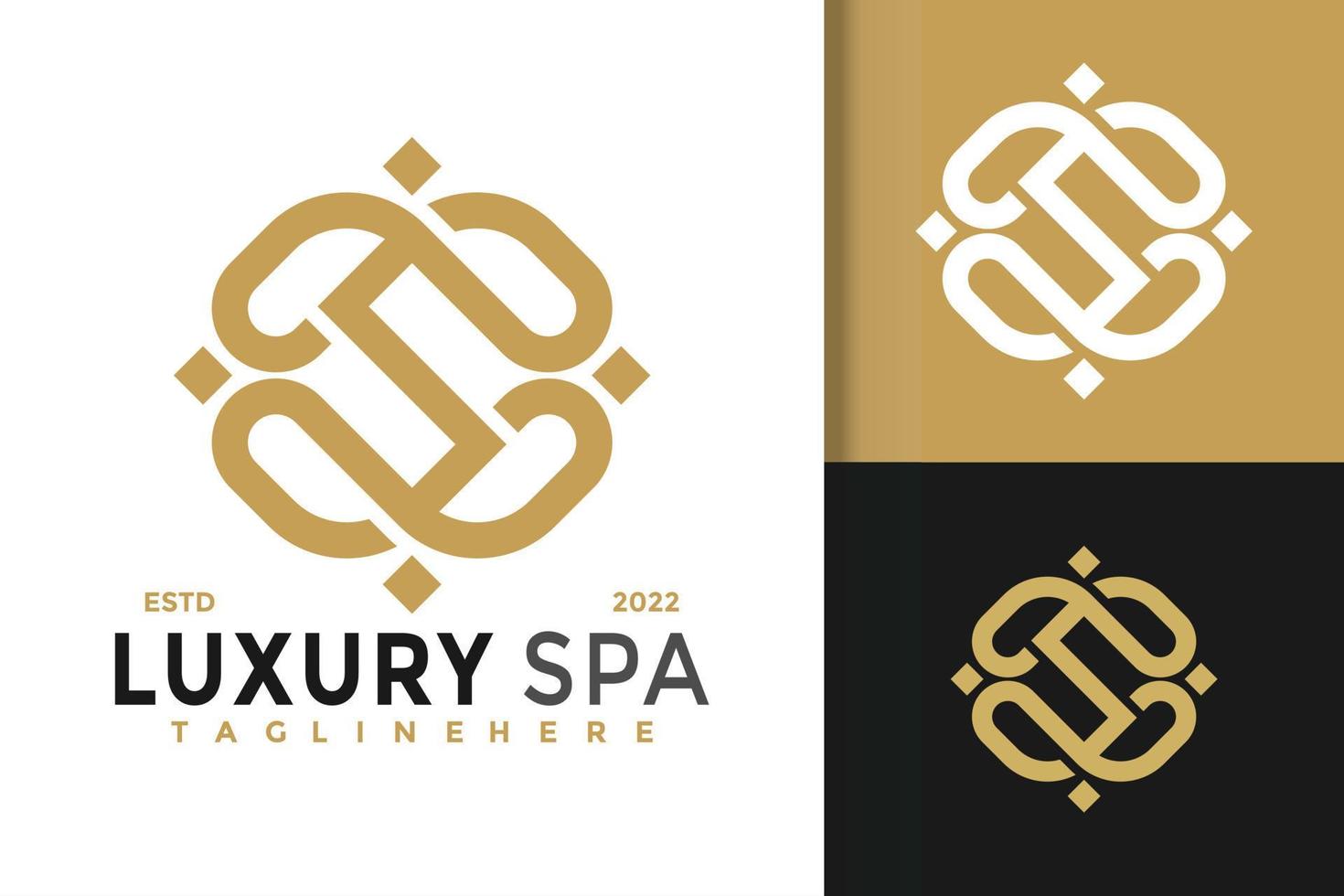 luxury letter s boutique spa logotypdesign, varumärkesidentitet logotyper vektor, modern logotyp, logo design vektor illustration mall