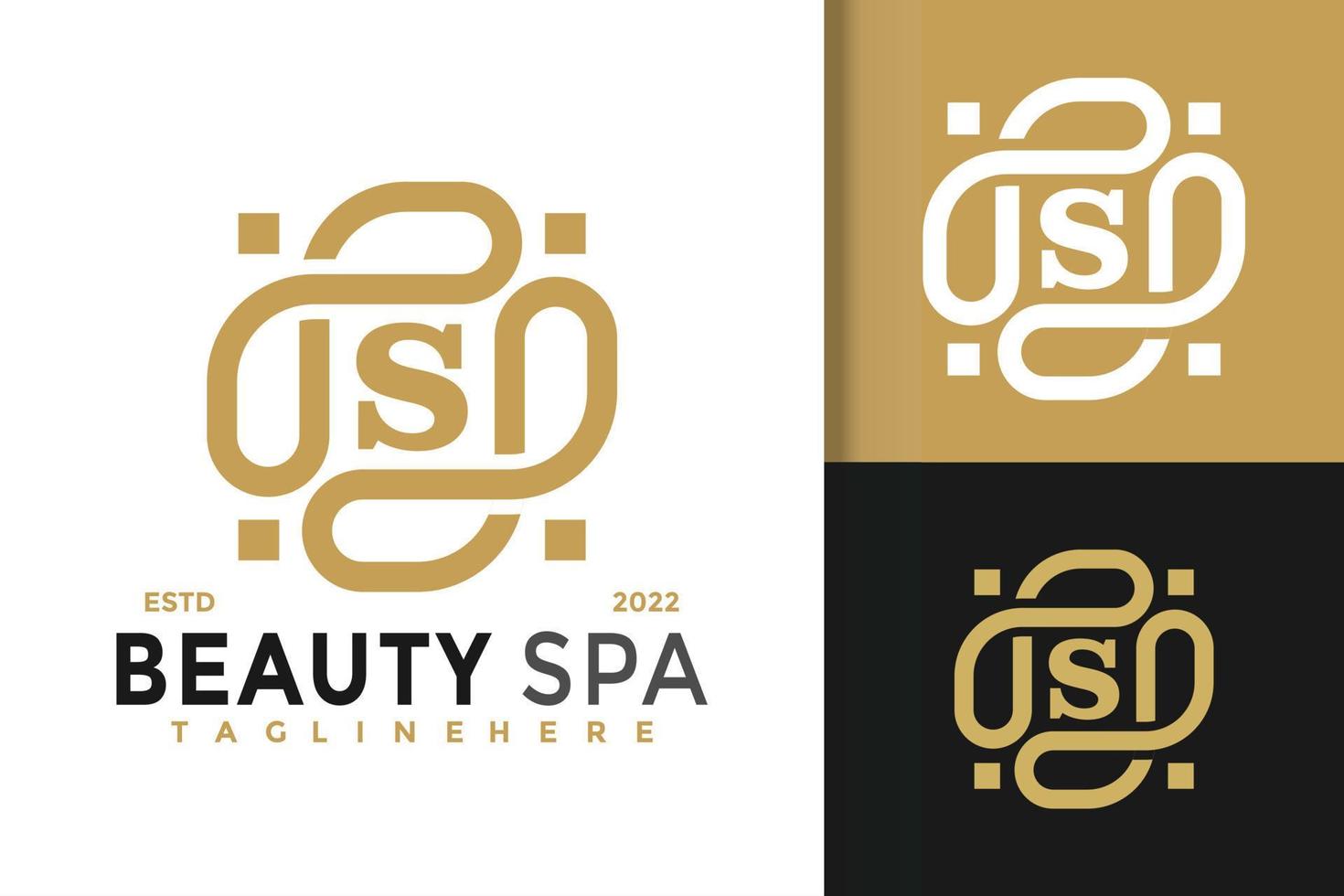 letter s beauty spa logotypdesign, varumärkesidentitet logotyper vektor, modern logotyp, logo design vektor illustration mall