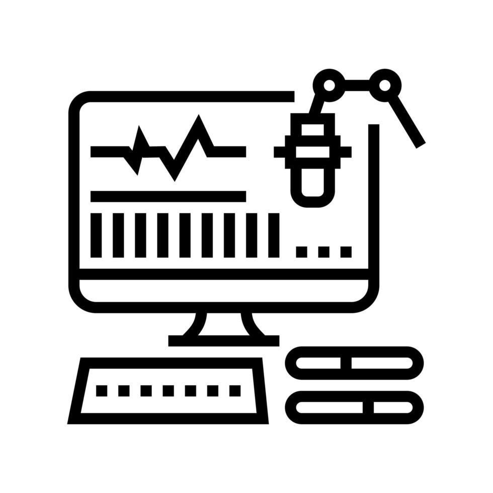 Ausrüstung Radio Studio Symbol Leitung Vektor Illustration