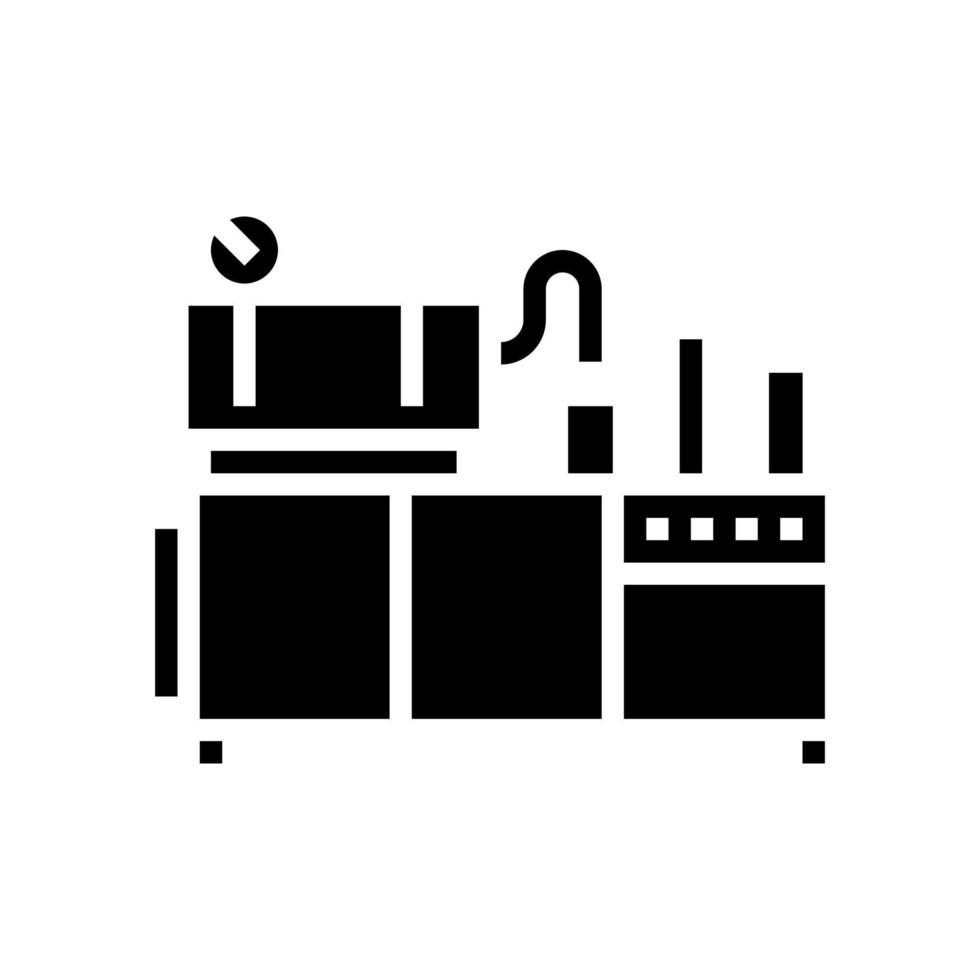 Glyph-Symbol-Vektorillustration für Drogenproduktionsmaschine vektor