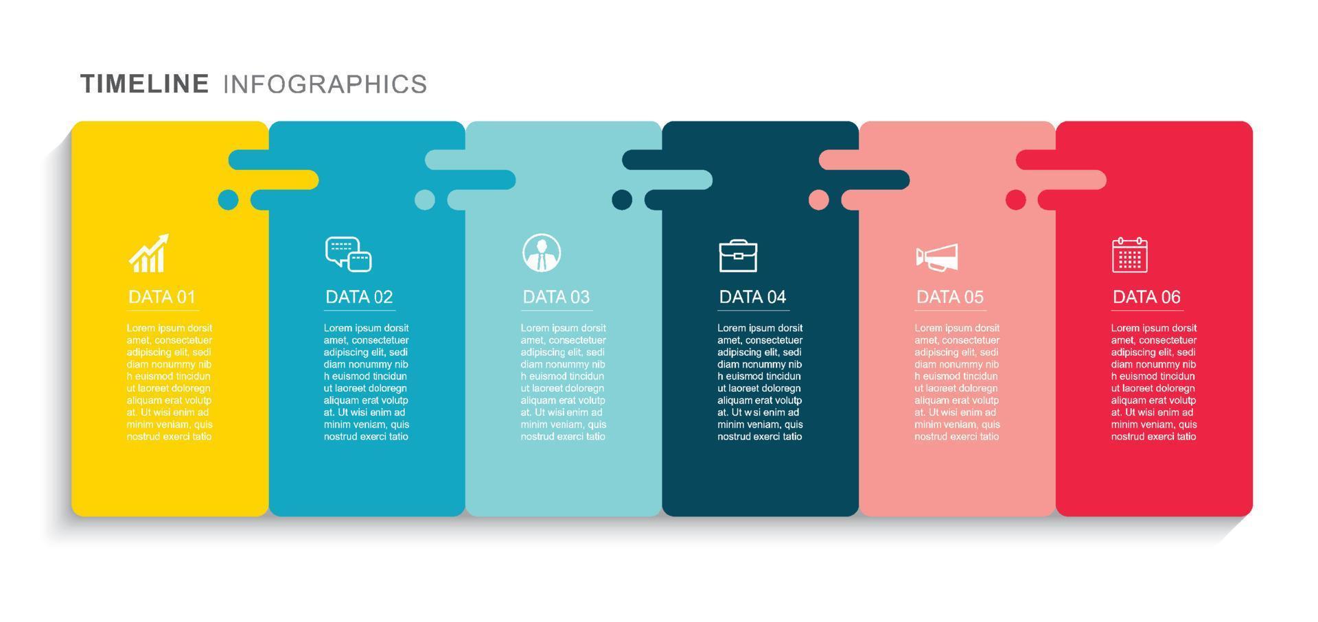 6 Dateninfografiken Registerkarte Papierindexvorlage. Vektor-Illustration abstrakten Hintergrund. vektor