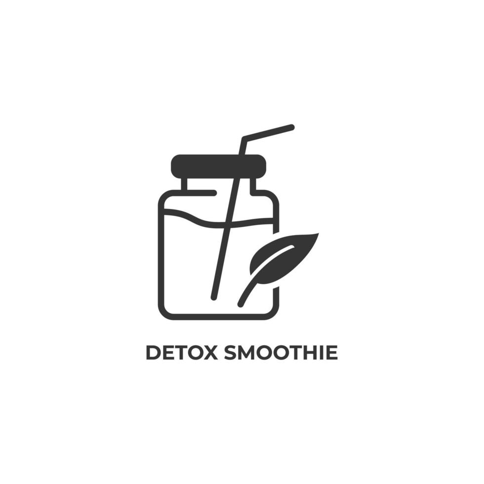 Das Vektorzeichen des Detox-Smoothie-Symbols ist auf einem weißen Hintergrund isoliert. Symbolfarbe editierbar. vektor