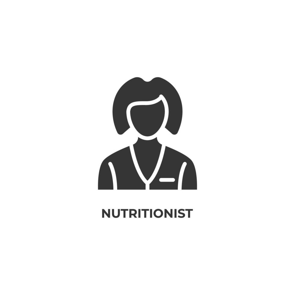 vektor tecken på nutritionist symbol är isolerad på en vit bakgrund. ikon färg redigerbar.