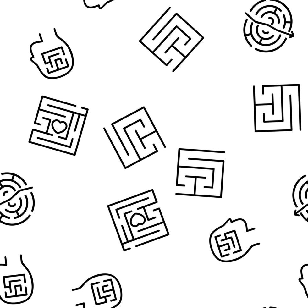 Labyrinth Puzzle verschiedene Vektor nahtlose Muster