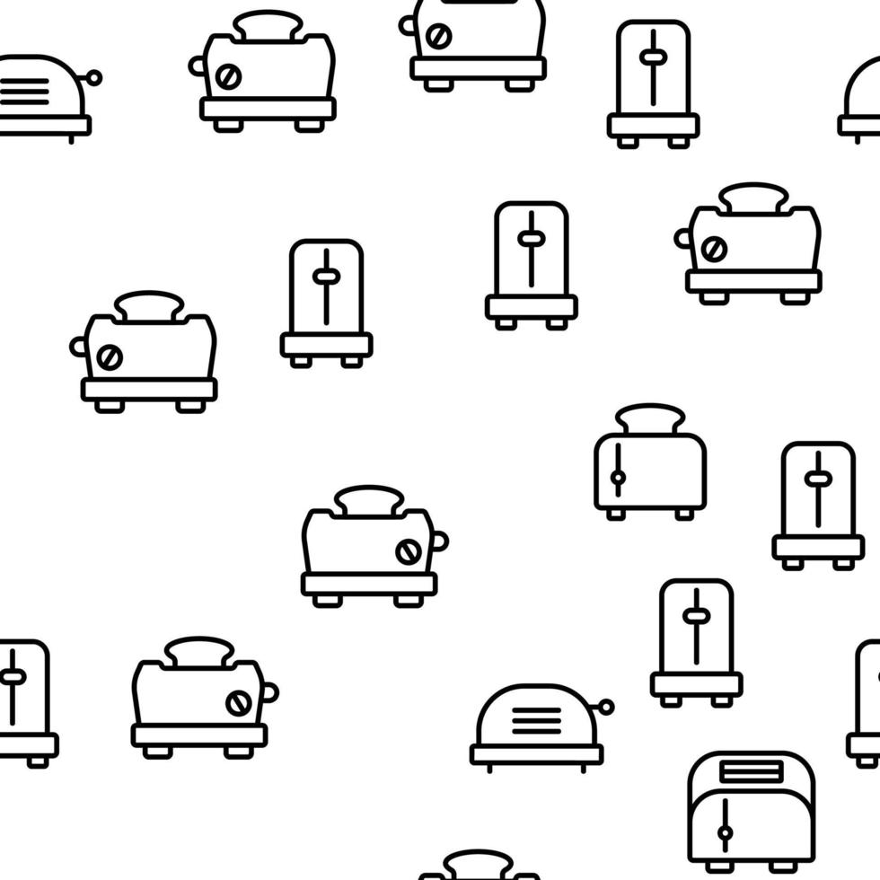 Toaster Küchenwerkzeug Vektor nahtloses Muster