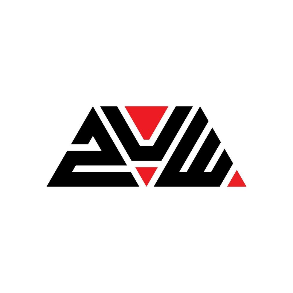 zuw triangel bokstavslogotypdesign med triangelform. zuw triangel logotyp design monogram. zuw triangel vektor logotyp mall med röd färg. zuw triangulär logotyp enkel, elegant och lyxig logotyp. zuw